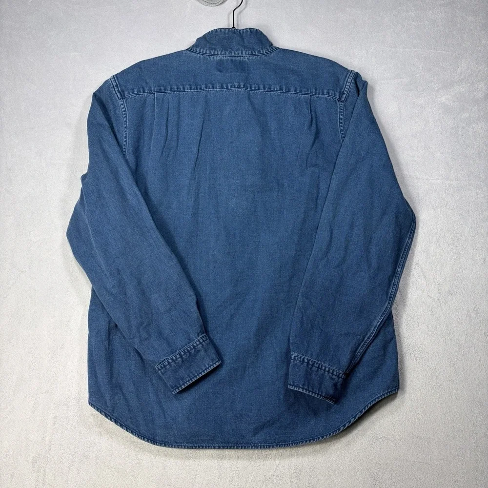 Bonobos Banded Collar Shirt Men's Size Medium Blue Long Sleeves Cotton